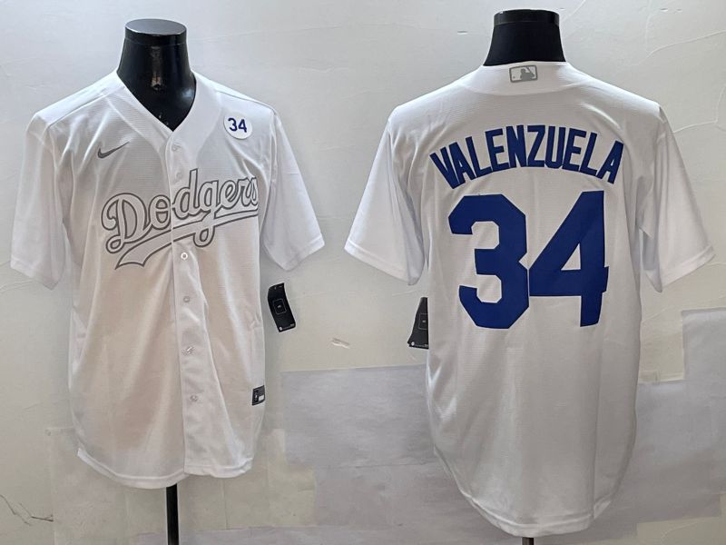 Men Los Angeles Dodgers 34 Valenzuela White Fashion Edition Game 2025 Nike MLB Jersey style 6